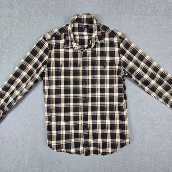 J. Crew Mercantile Shirt Mens Size Medium Brown Flannel Elbow Patches - Picture 5 of 16
